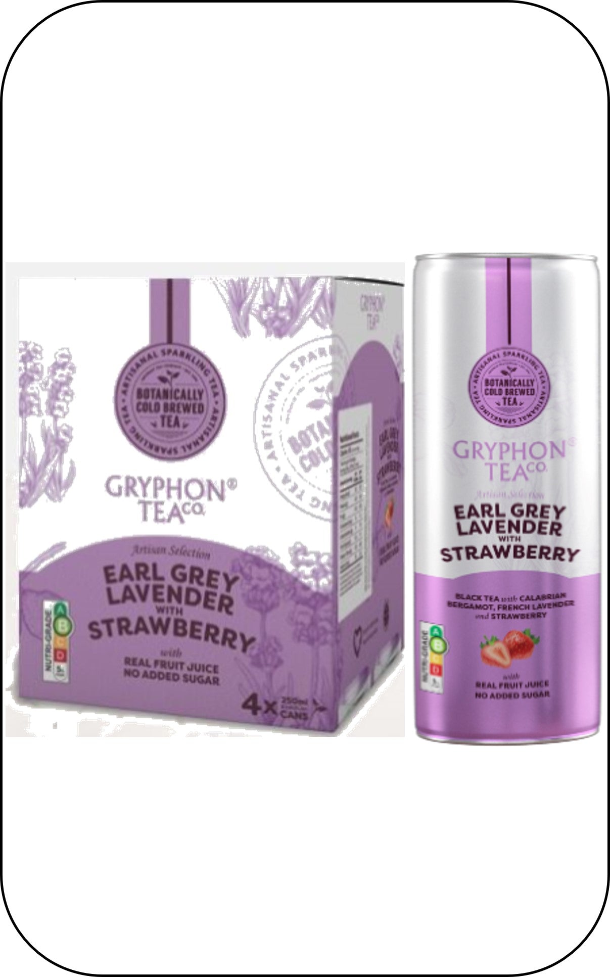 Gryphon Sparkling CBT - Earl Grey Lavender With Strawberry - Canned Version