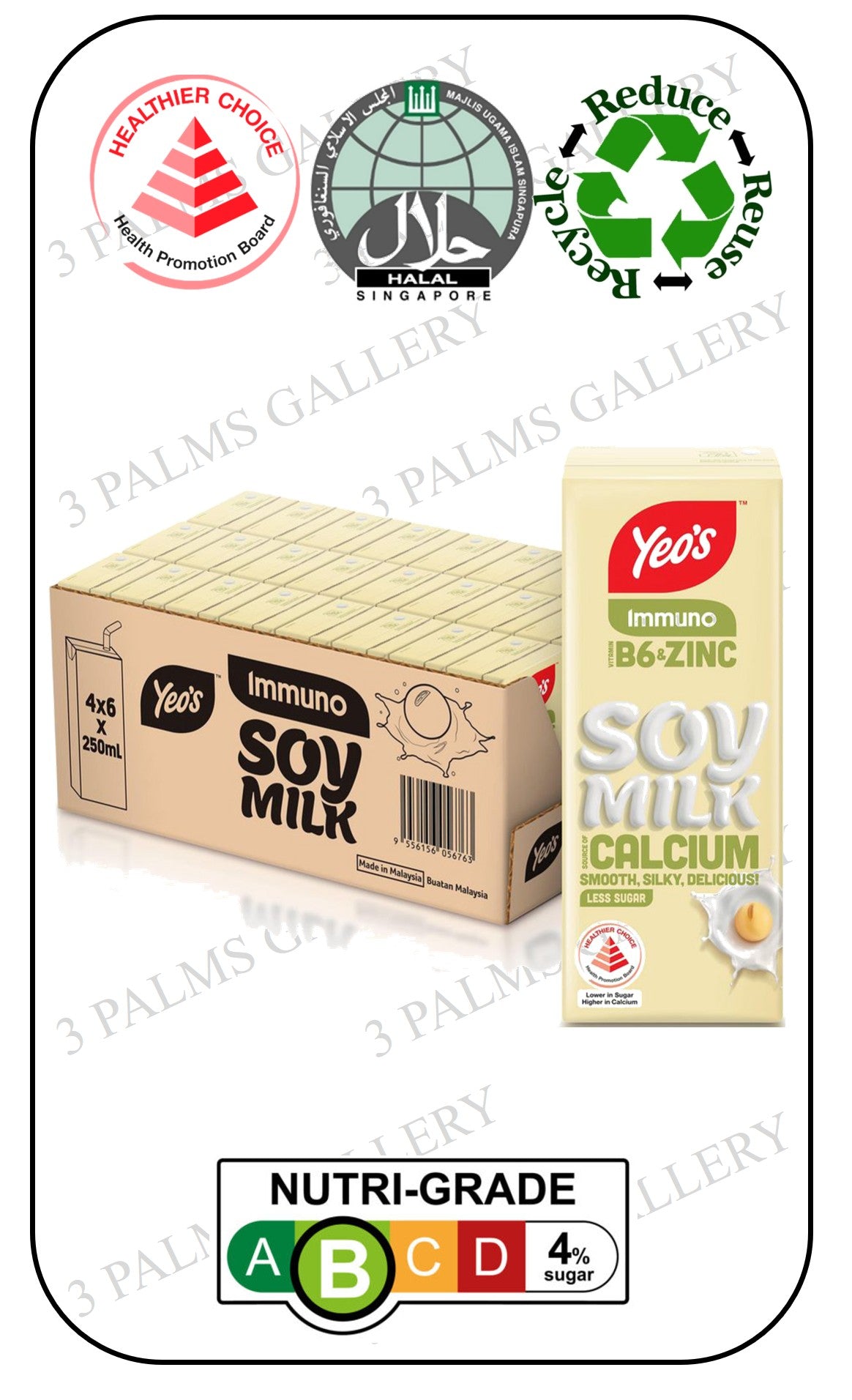Yeo's Immuno Soy Milk - B6 + Zinc + Calcium (Lactose Free)