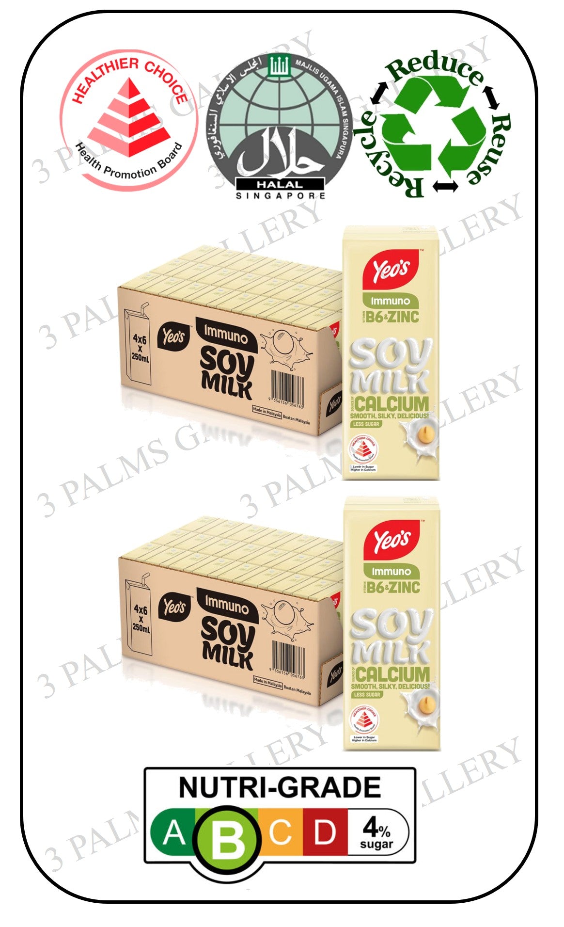 Yeo's Immuno Soy Milk - B6 + Zinc + Calcium (Lactose Free)