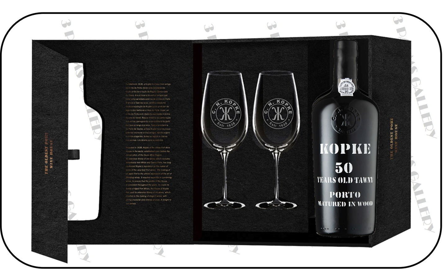 Kopke 50 Years Old Tawny Port + Gift Box (2 Port Glasses) (RP 98 Points)