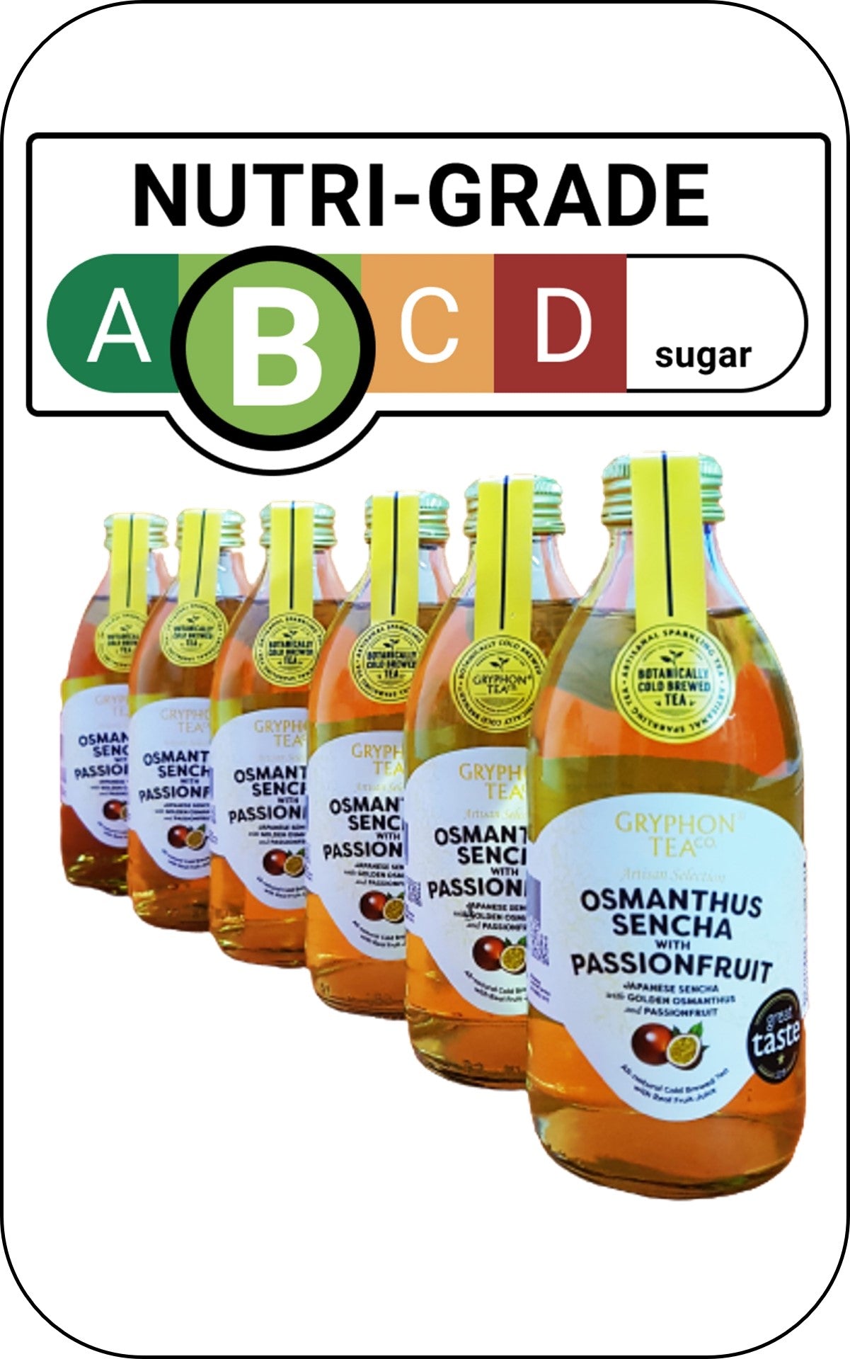 Gryphon Sparkling CBT - Osmanthus Sencha With Passion Fruit - 300ml Glass Bottle Version