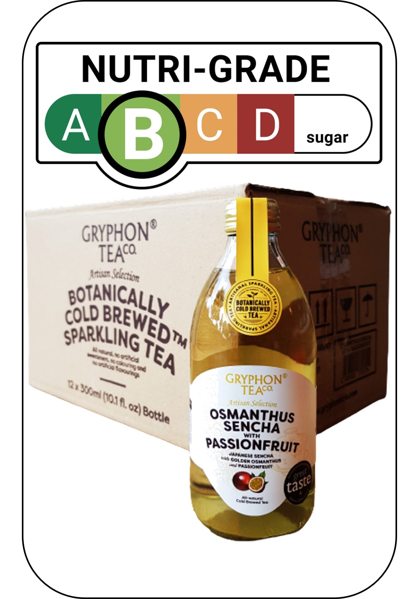 Gryphon Sparkling CBT - Osmanthus Sencha With Passion Fruit - 300ml Glass Bottle Version