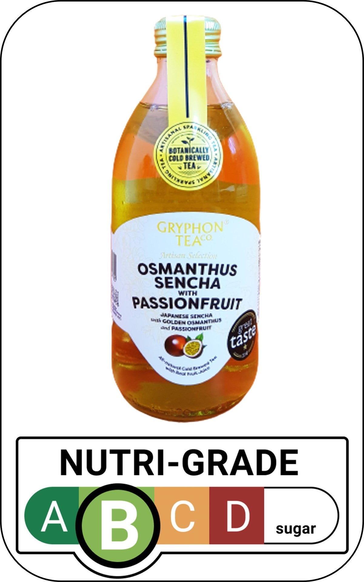 Gryphon Sparkling CBT - Osmanthus Sencha With Passion Fruit - 300ml Glass Bottle Version