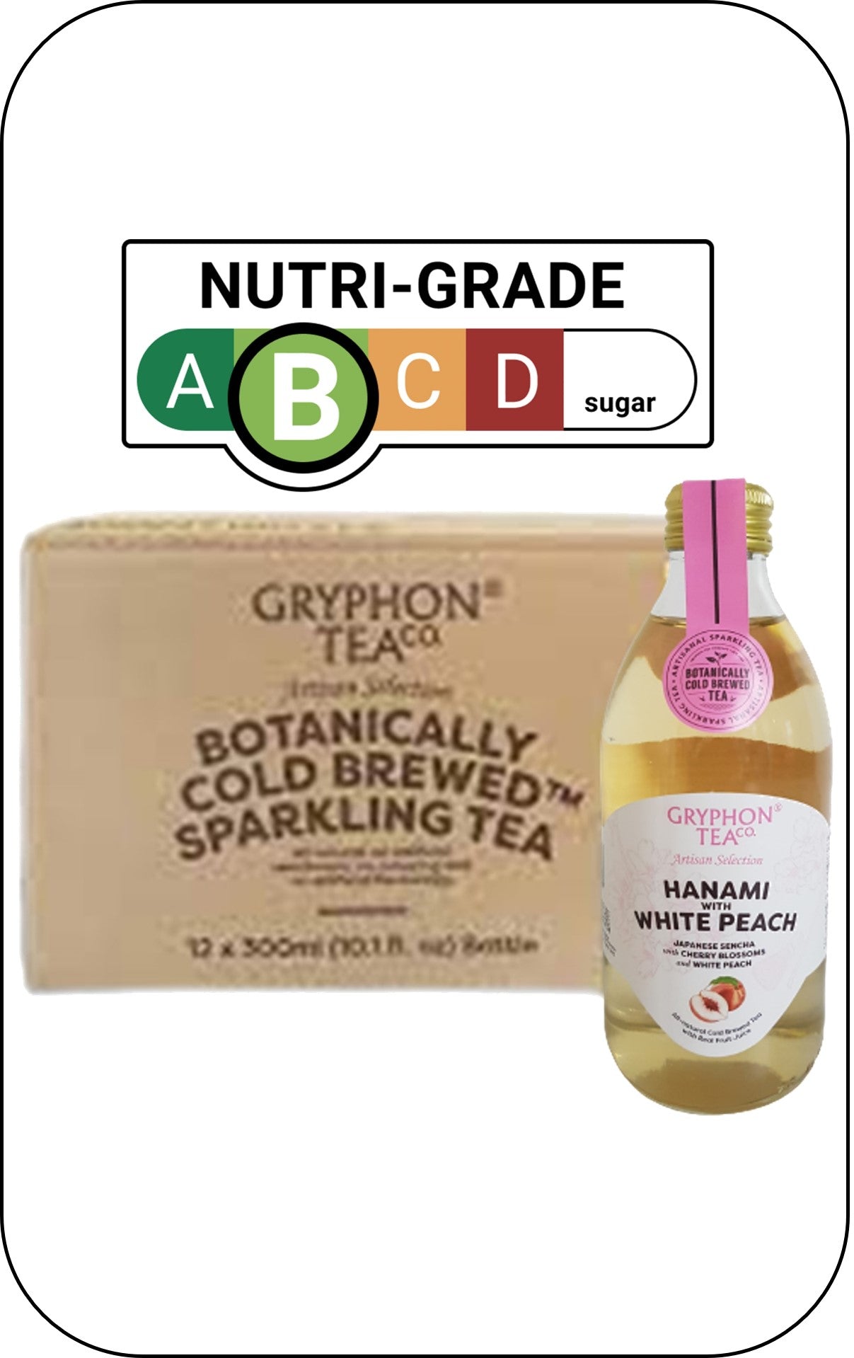 Gryphon Sparkling CBT - Hanami With White Peach - 300ml Glass Bottle Version