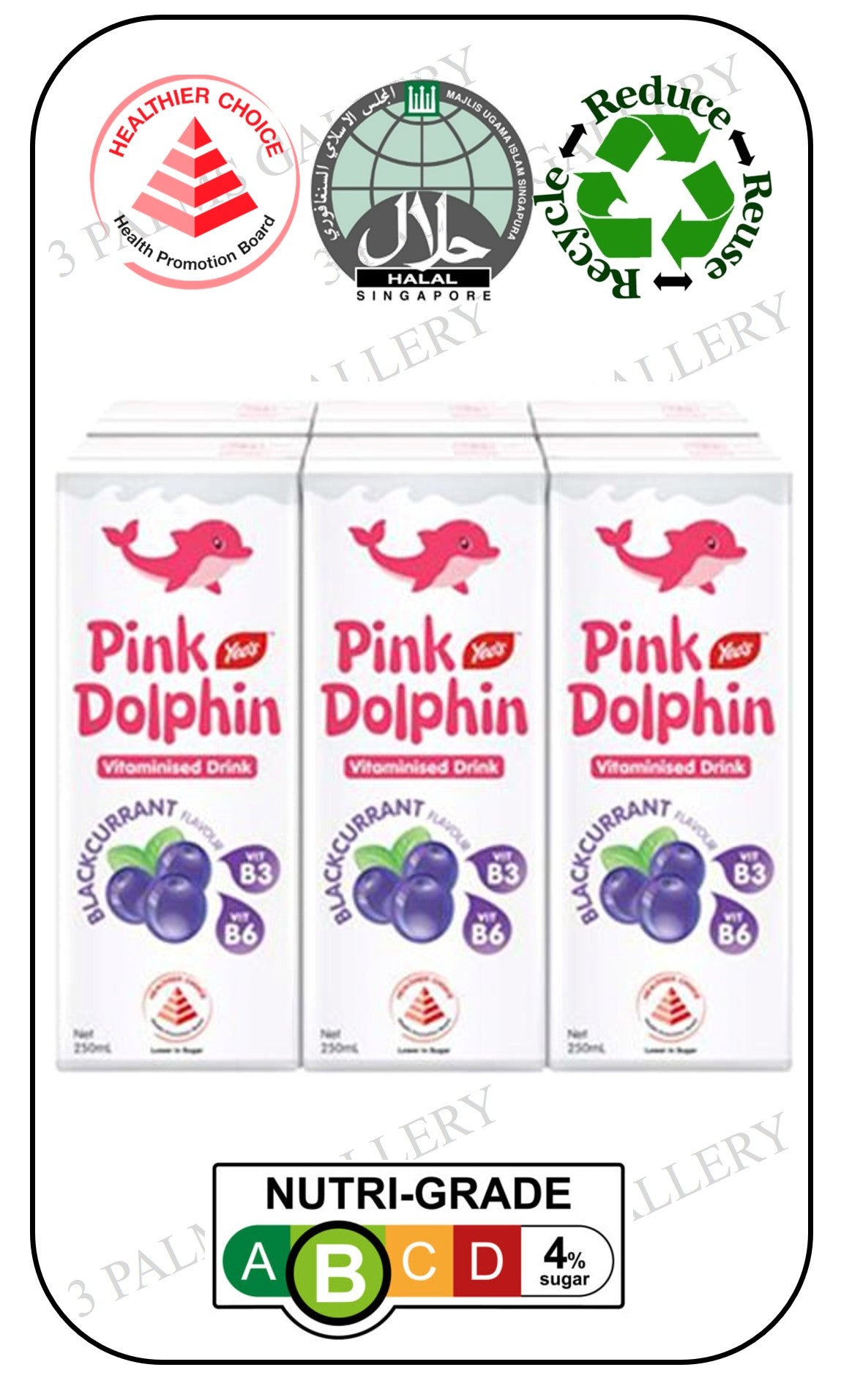 Yeo's Pink Dolphin - Blackcurrant - Vitaminized Drink