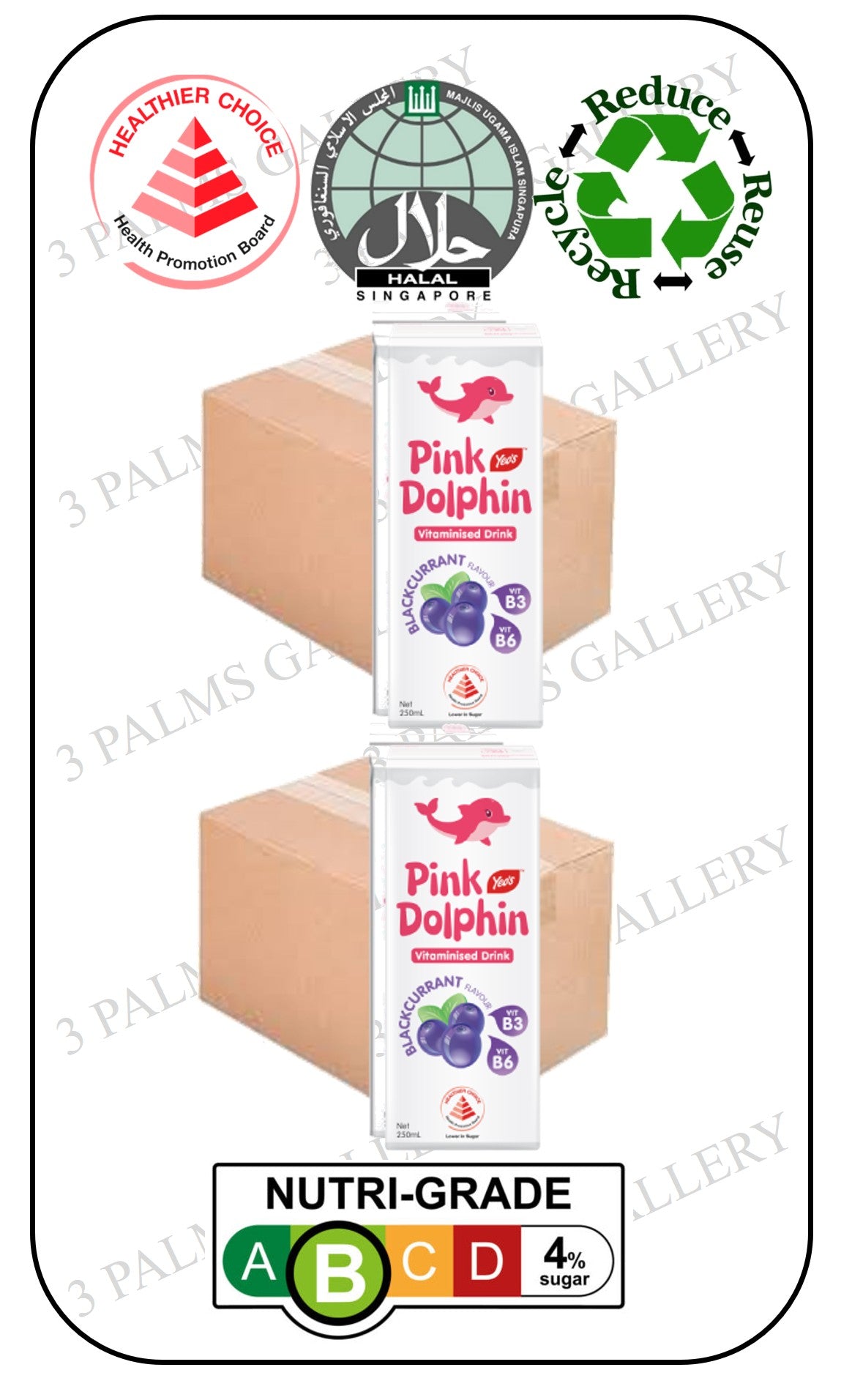 Yeo's Pink Dolphin - Blackcurrant - Vitaminized Drink