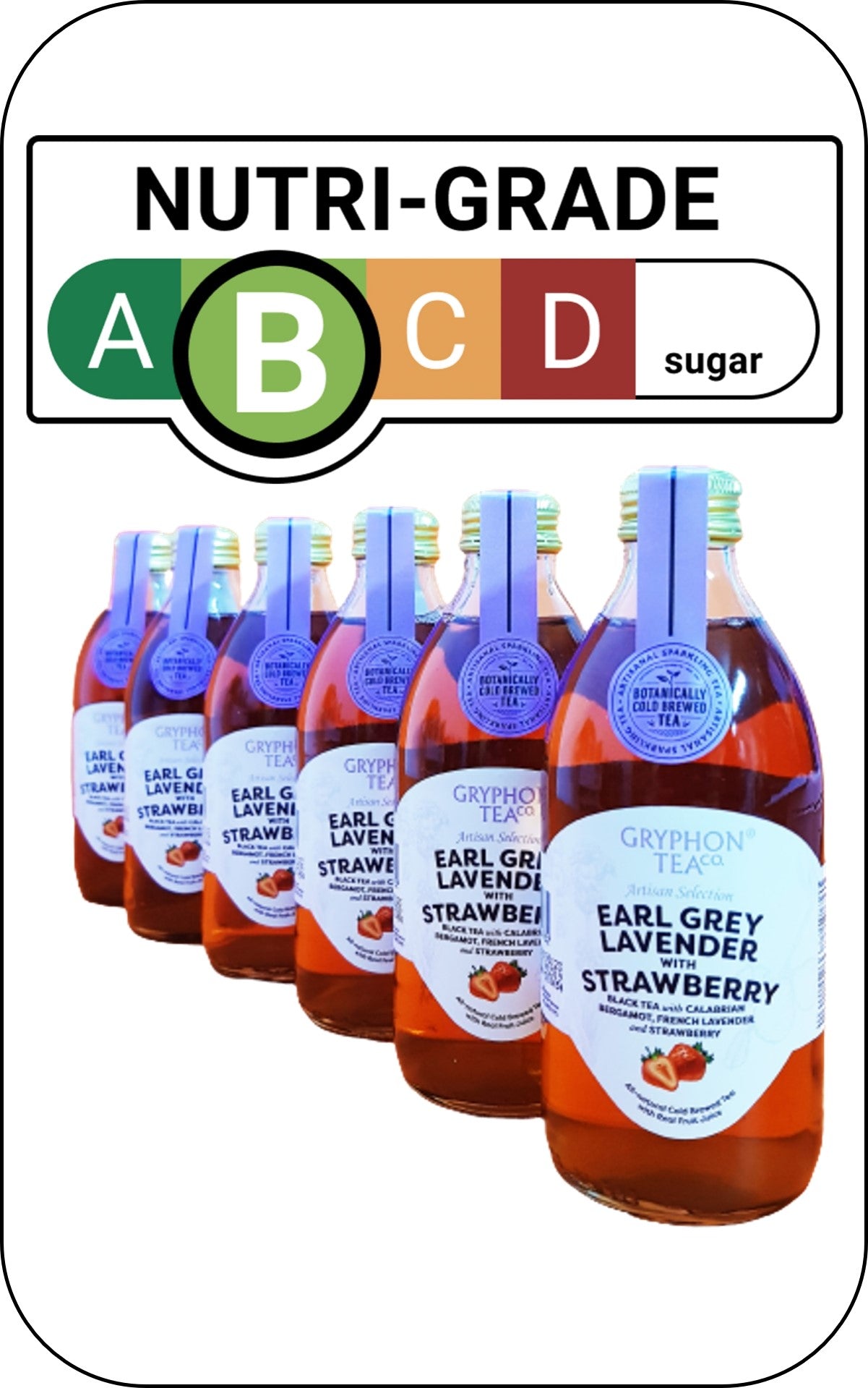 Gryphon Sparkling CBT - Earl Grey Lavender With Strawberry - 300ml Glass Bottle Version