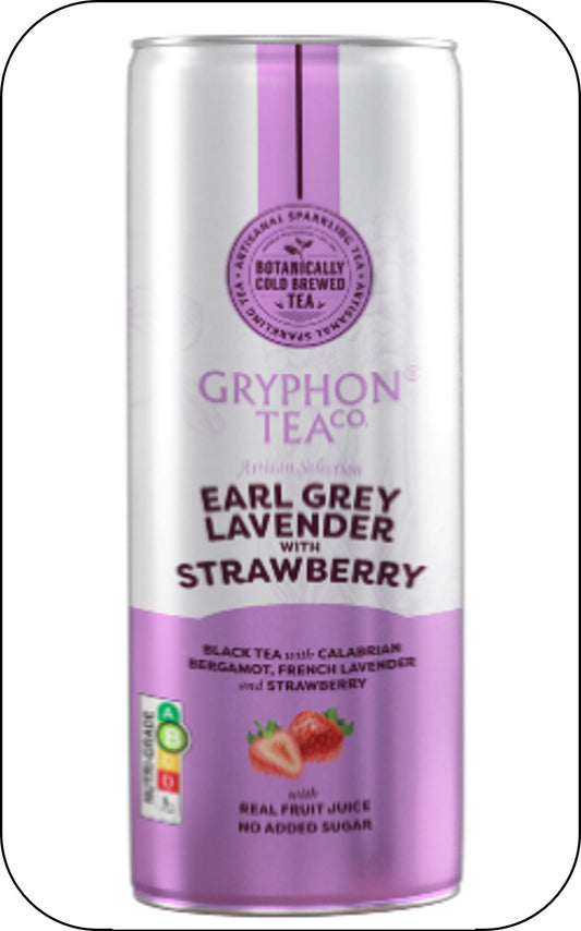 Gryphon Sparkling Cold Brewed Tea Canned Version - Earl Grey Lavender With Strawberry