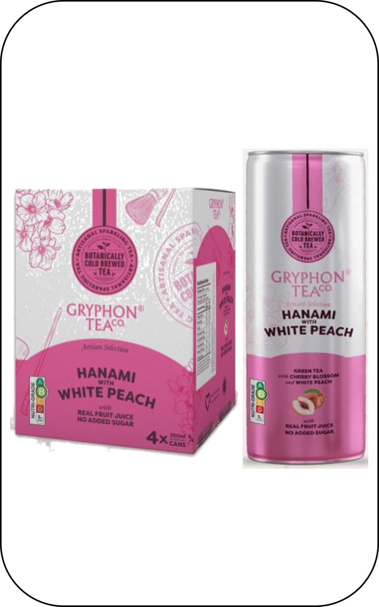 Gryphon Sparkling Cold Brewed Tea Canned Version - Hanami With White Peach