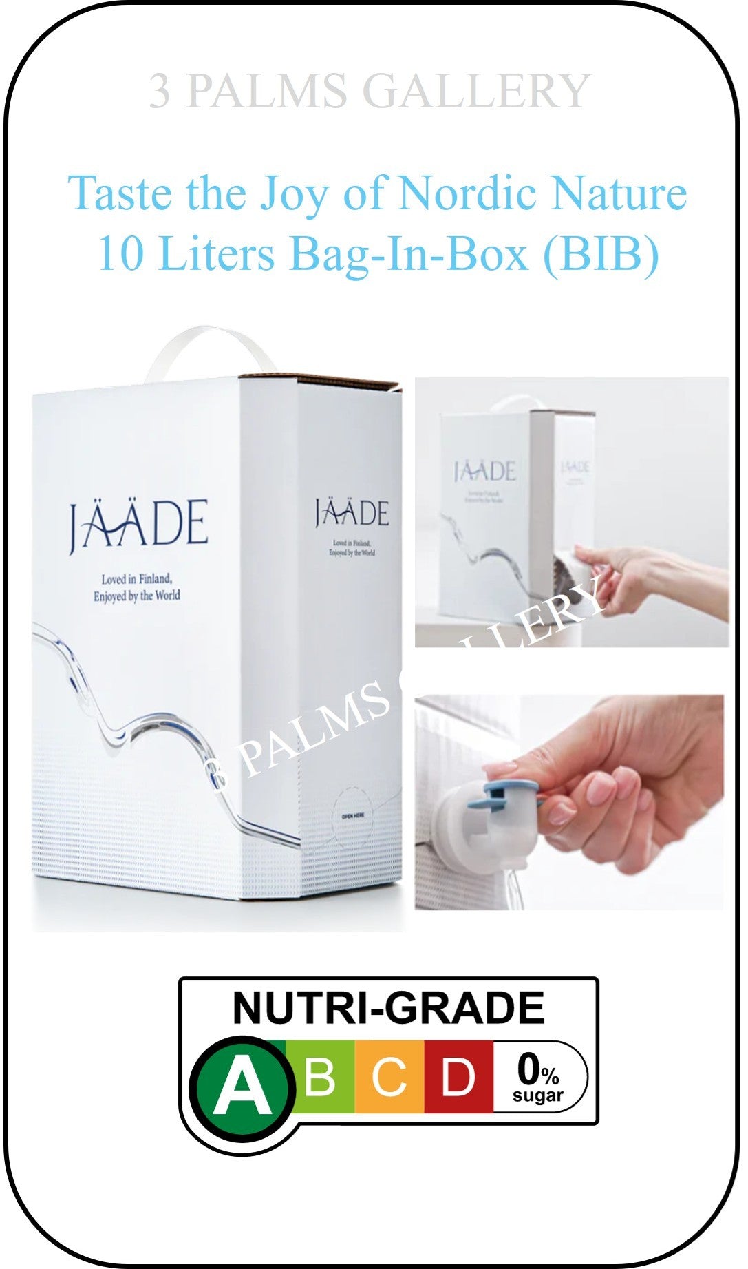 JAADE (JÄÄDE) Nordic Spring Water - BAG-IN-BOX (BIB) - Reduced Carbon Footprint - Finland