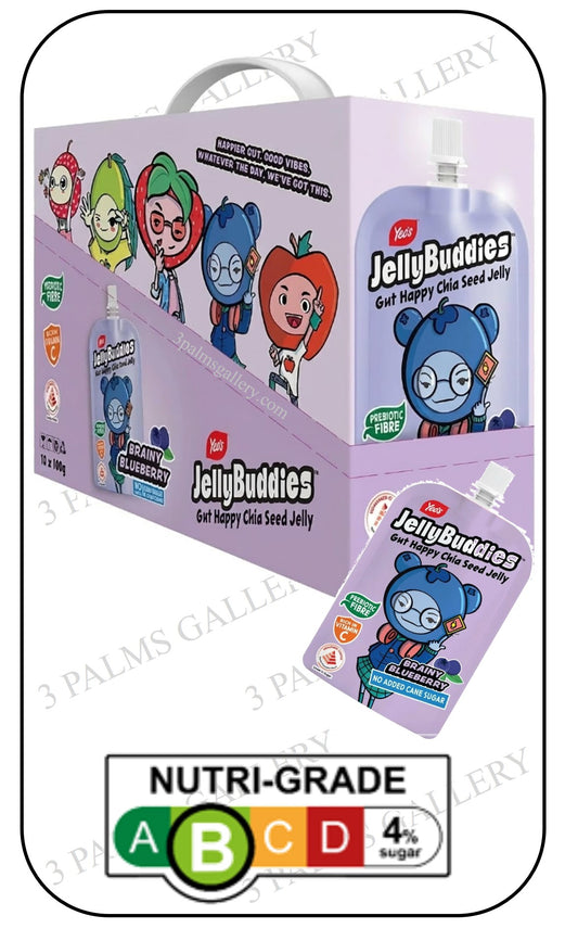 Jelly Buddies (Halal) - Brainy Blueberry (With Real Fruit Juice & Superfood Chia Seeds)