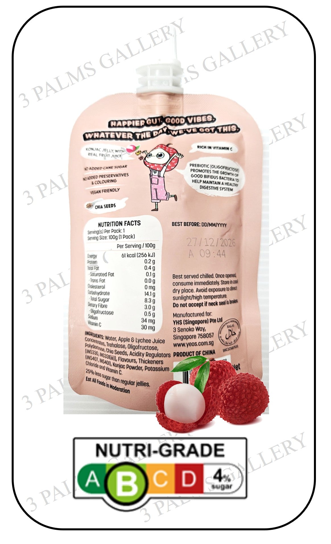 Jelly Buddies (Halal) - Lucky Lychee (With Real Fruit Juice & Superfood Chia Seeds)