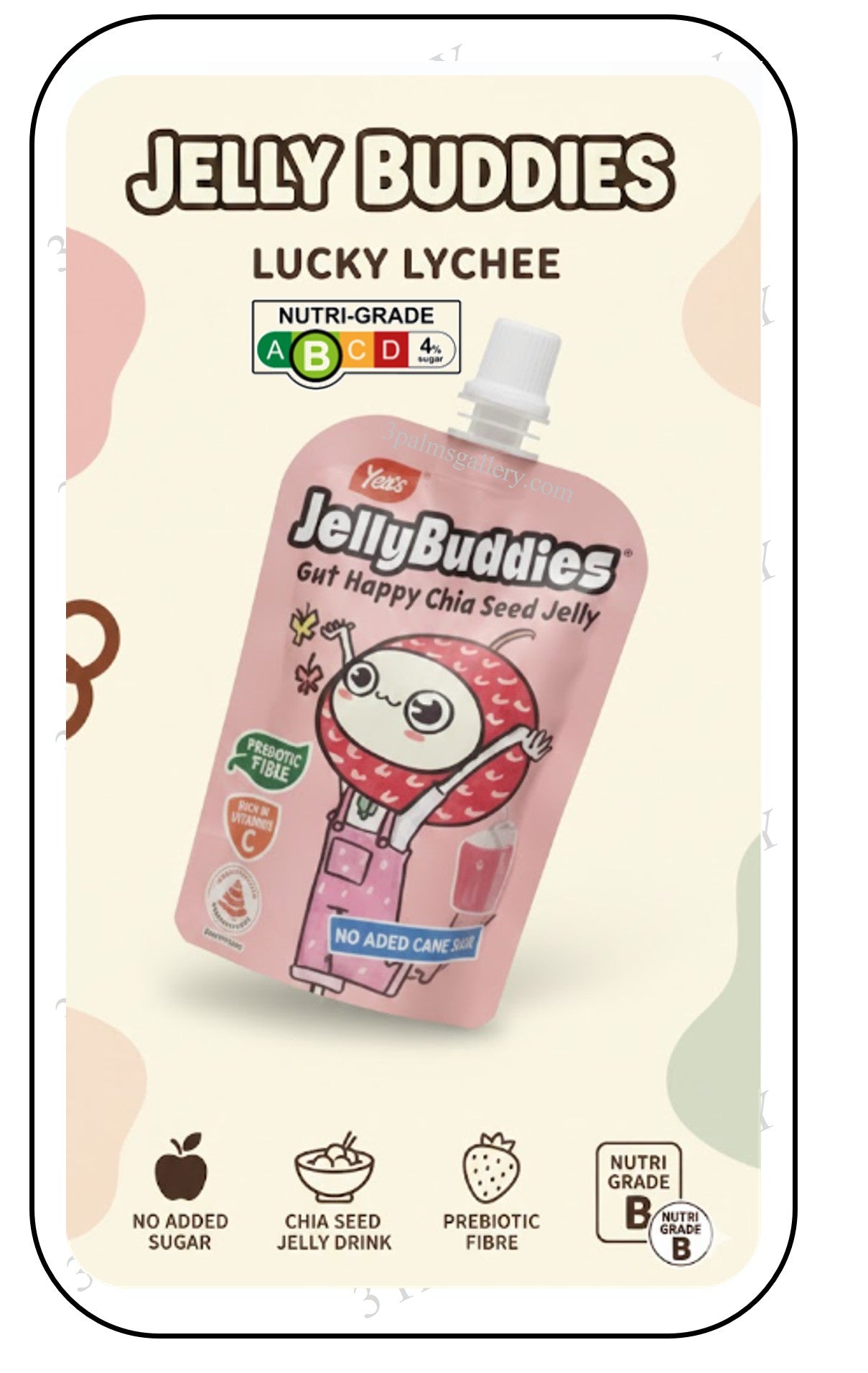 Jelly Buddies (Halal) - Lucky Lychee (With Real Fruit Juice & Superfood Chia Seeds)