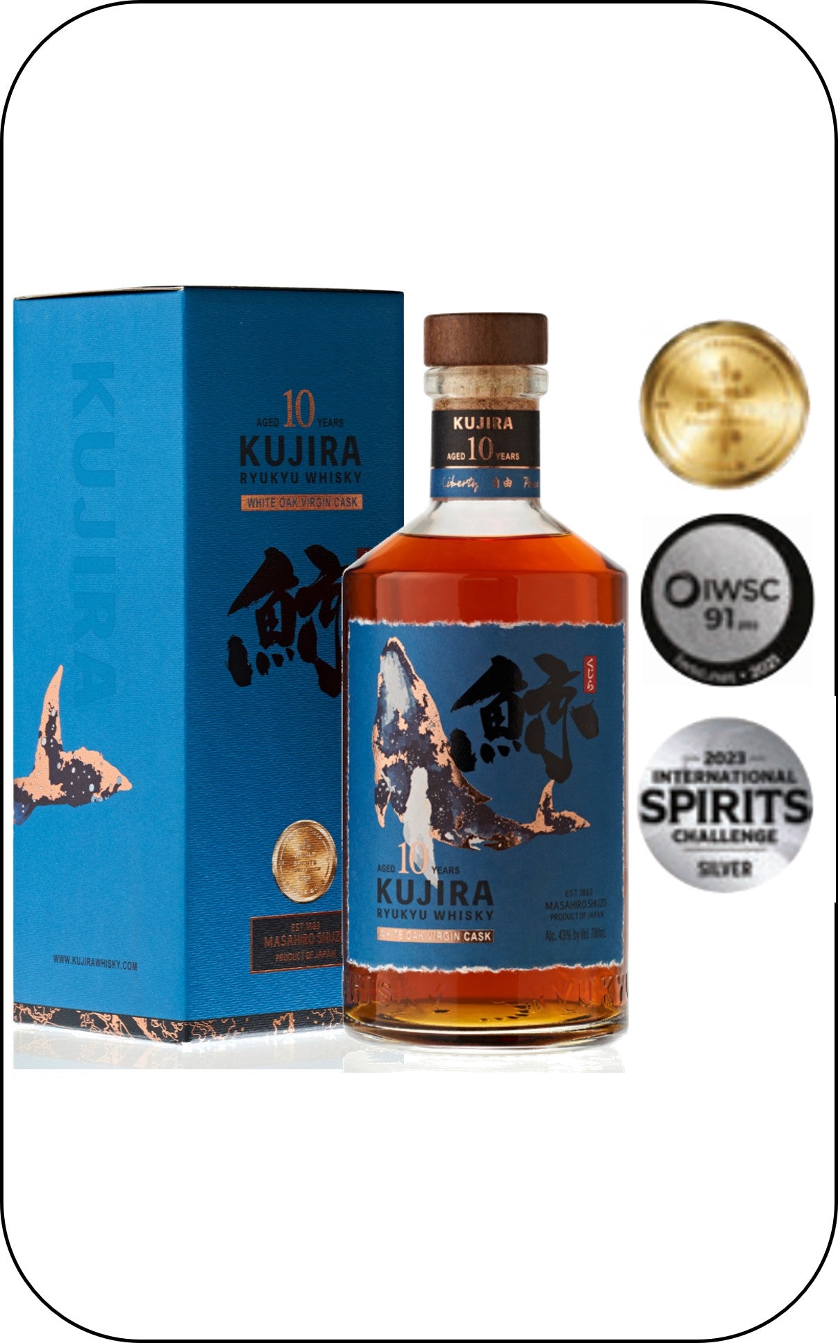 KUJIRA Ryukyu Blended 10 Years Whisky - NON CHILL FILTERED