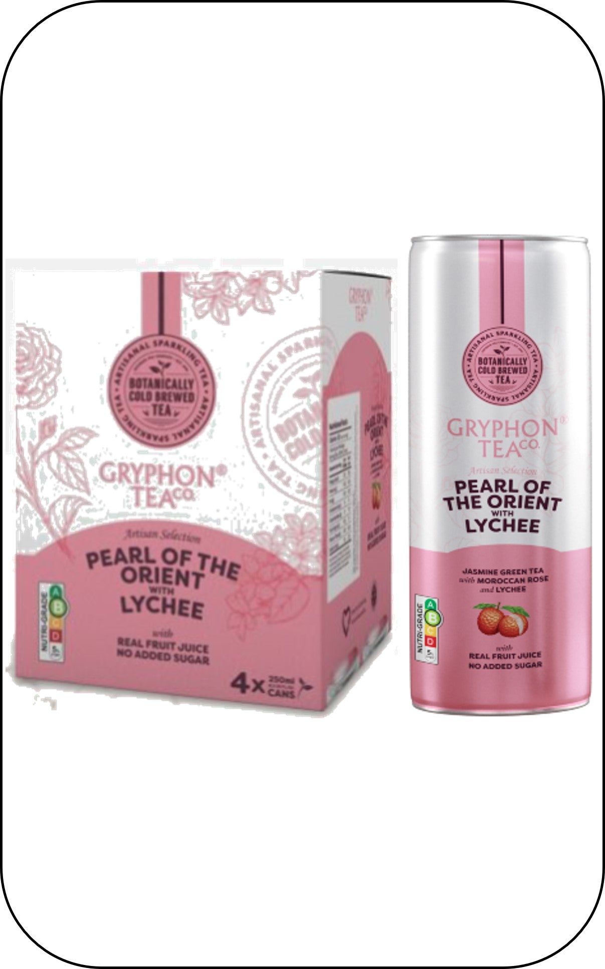 Gryphon Sparkling Cold Brewed Tea Canned Version - Pearl Of The Orient With Lychee