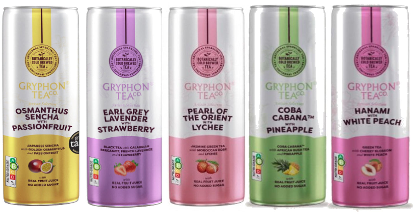 Gryphon Sparkling Cold Brewed Tea Canned Version - Pearl Of The Orient With Lychee