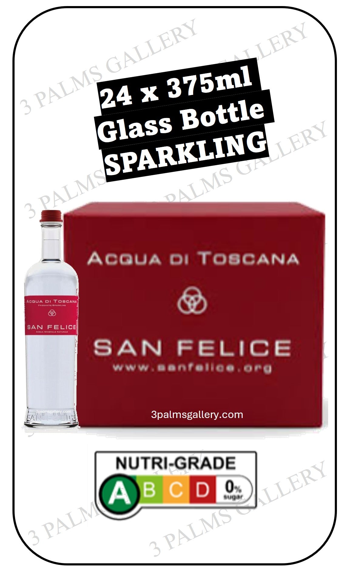 Acqua San Felice (Sparkling) - Premium All Natural Pure Oligomineral Spring Water