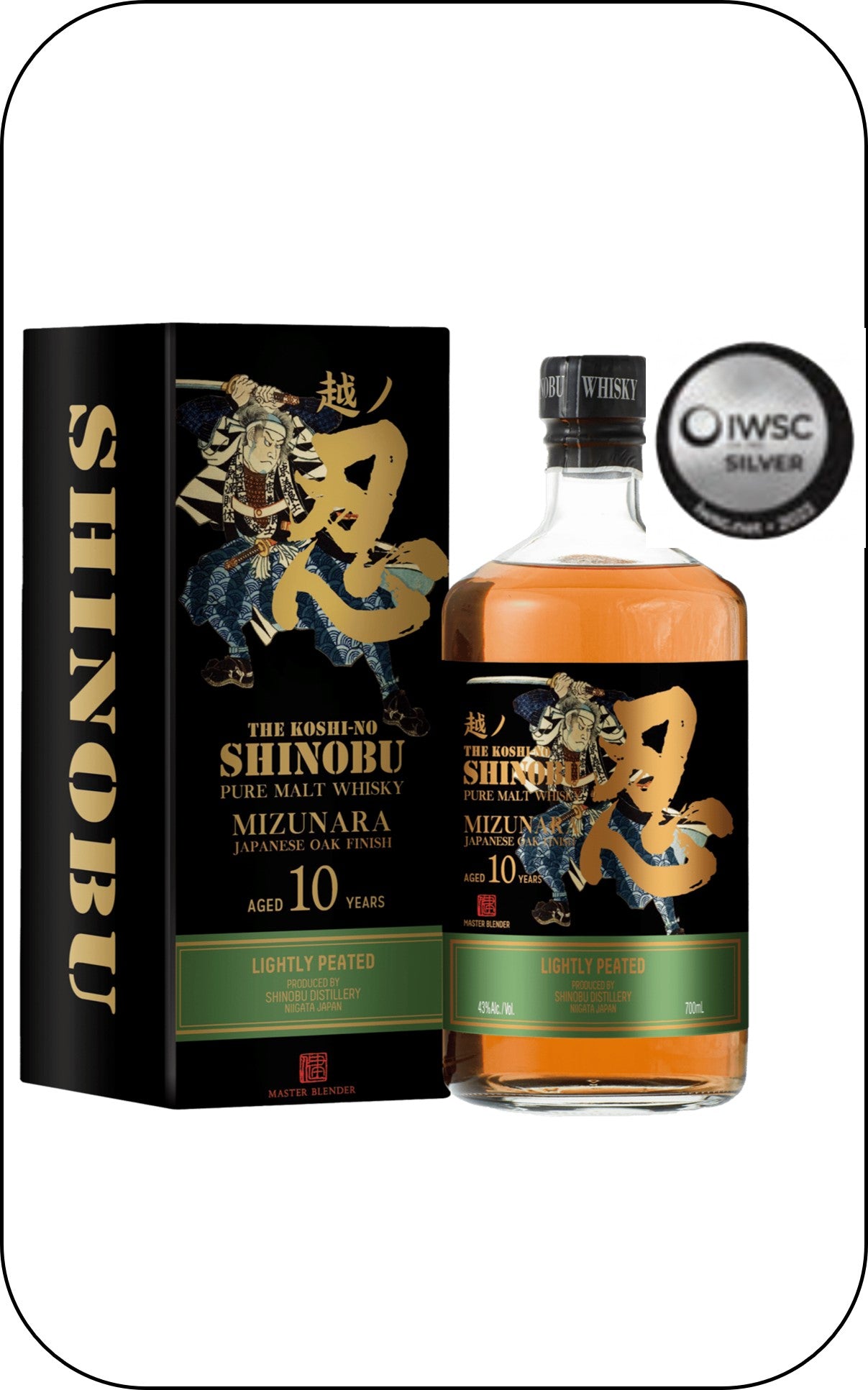 SHINOBU Pure Malt - 10 Years Old - Lightly Peated - Non Chill Filtered